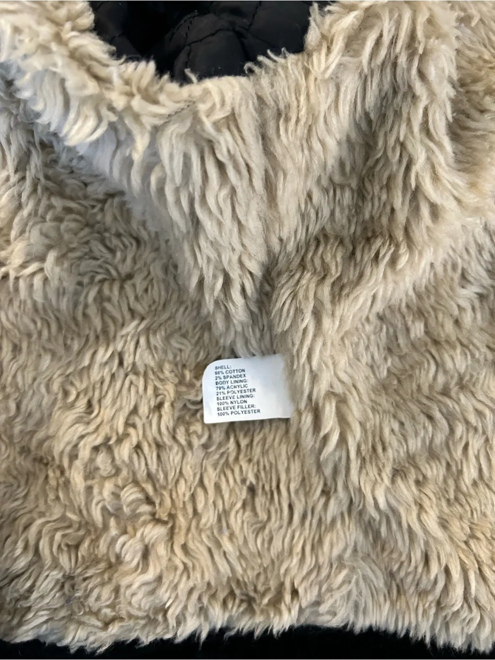 Y2K GAP Women’s Black Velvet Trucker Jacket with beige Sherpa lining/collar